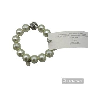 Chico’s Be Jeweled Collection Faux Pearl Stretch Bracelet NWT